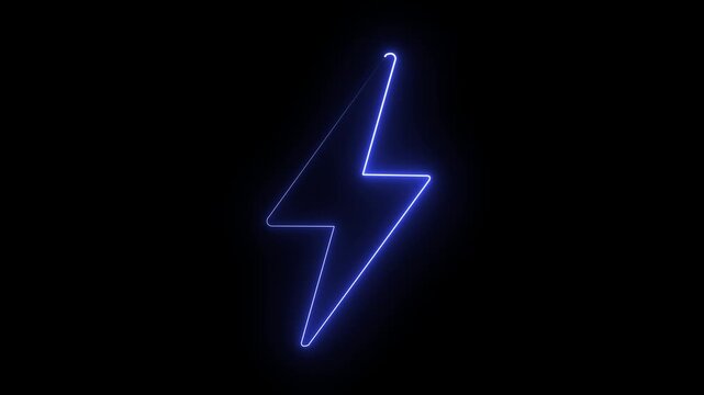 Bright blue abstract lightning bolt shape on dark background