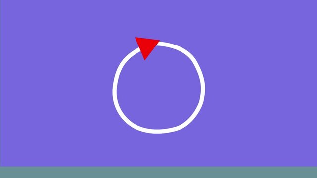 Minimalist red arrow rotating in a circle motion animation rotation d