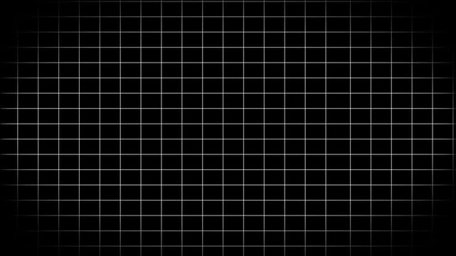 White blueprint grid wireframe mesh lines pattern with dark vignette border for digital architectural and tech background.