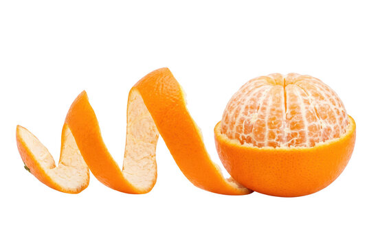 Spiral Peel of a Fresh Mandarin Orange