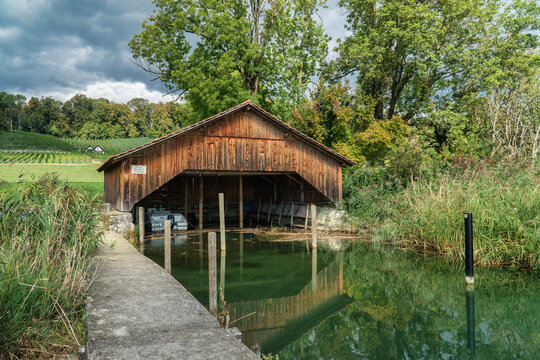 Schweiz, Kanton Bern, Bielersee, Bern, Erlach, St. Petersinsel (franz&ouml;sisch: &Icirc;le Saint-Pierre), Seeland