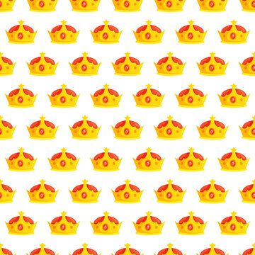 Gold Imperial Crown Seamless Pattern