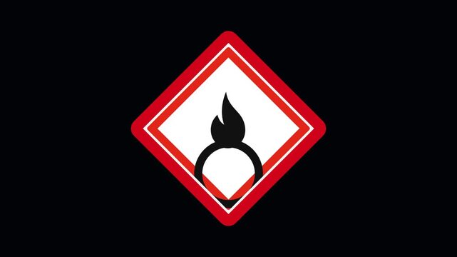 Oxidizing Substance Hazard Symbol Animation