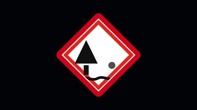 Explosive Material Hazard Symbol Animation
