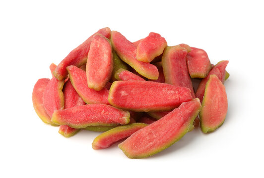 Pile of natural soft dried guava slices