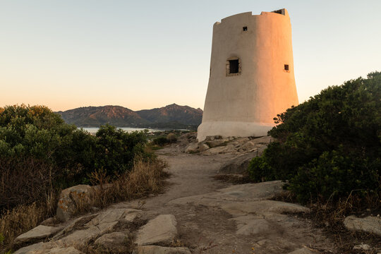 Morning Light on Torre di Porto Giunco in Sardinia