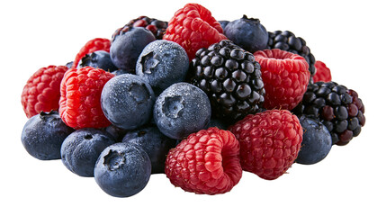 Fresh ripe blueberries raspberries and blackberries pile © Sylas