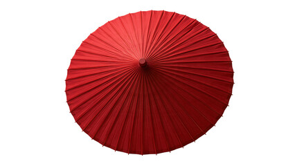Vibrant red traditional Japanese paper umbrella with bamboo ribs © Sylas