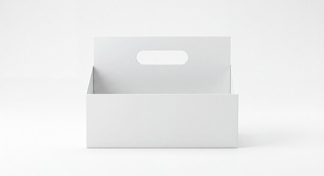 Blank white cardboard drink carrier caddy box mockup isolated on white background   