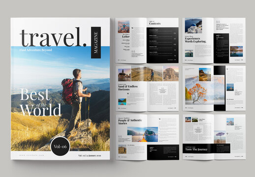 Travel Magazine Template Layout
