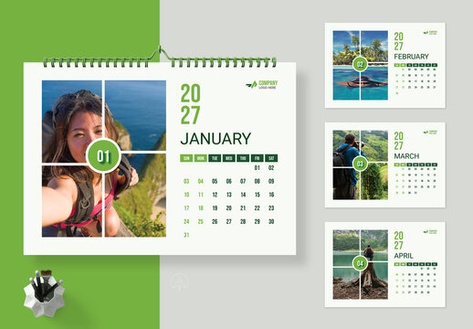 Travel Wanderlust 2027 Nature Adventure Calendar Design