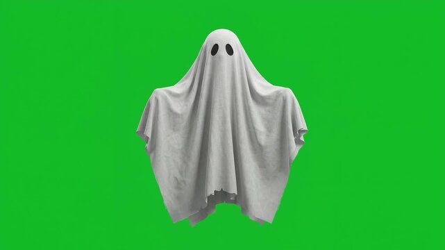 Spectral apparition hovering against a vibrant keyable backdrop