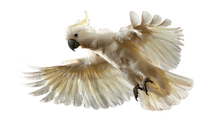 Sulphur-crested cockatoo flying with wings spread wide © Rowan