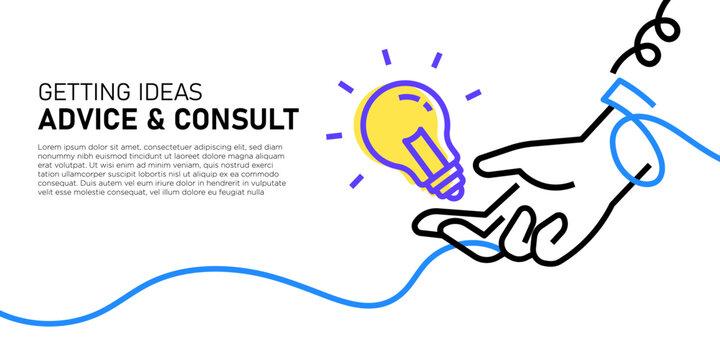 Ideas Giving Advice and Consultant Concept minimalist banner