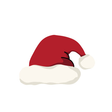 Red Santa hat vector isolated on white background