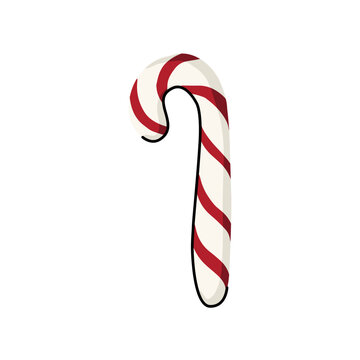Red and white Christmas candy cane vector isolated on white background