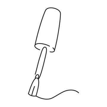 continuous line nail polish brush drawing