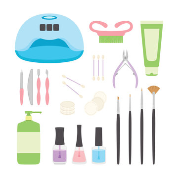 manicure set with nail lamp tools