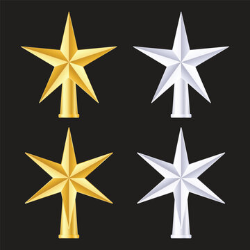Christmas Tree Star Topper Vector Illustration