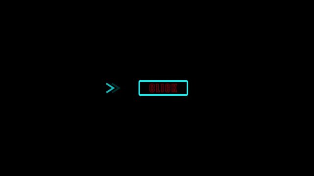 Click button animation displays cyan arrows beside a red card. Web interface navigation directs toward the click button animation. Digital call to action marketing uses this click button animation.