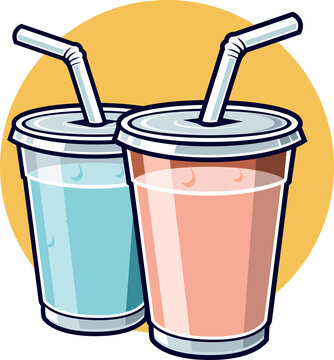 Refreshing Cold Drink Cartoon PNG