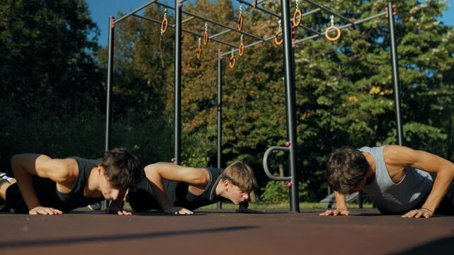 Group of young athletes committed to a healthy active outdoor lifestyle.