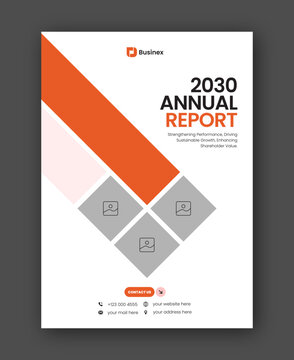 Brochure cover or annual report flyer design template for corporate business agency