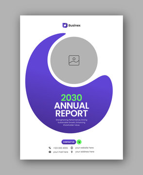 Brochure cover or annual report flyer design template for corporate business agency