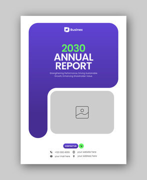 Brochure cover or annual report flyer design template for corporate business agency