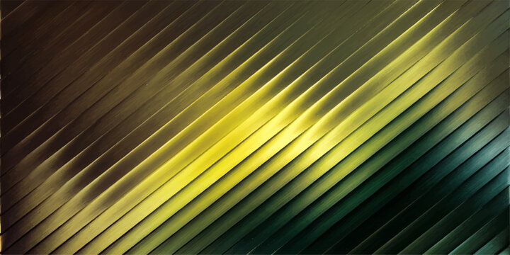 Abstract textured metallic surface with diagonal lines in shades of gold, green, and brown, creating a sense of depth and modern design.