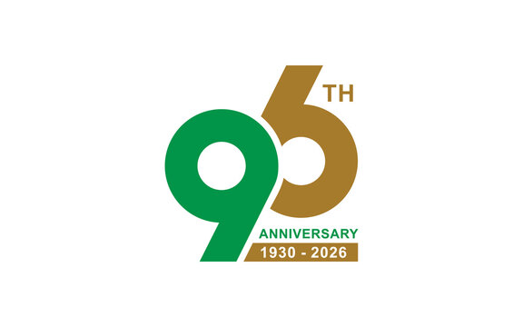 Illustration vector graphic of 96 years anniversary logo design template