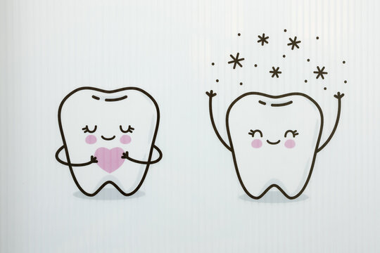 Happy Cartoon Teeth with Blush