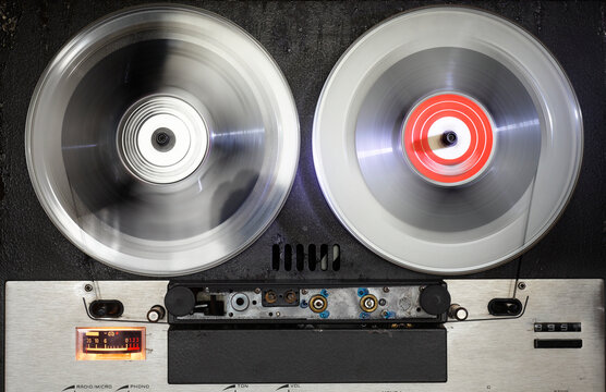 Vintage reel to reel tape recorder, open reel audio recorder. Vintage audio gear,