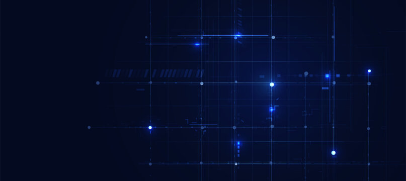 Futuristic digital glowing blue lines technology background with Innovation and connection network background for tech event poster or presentation product business