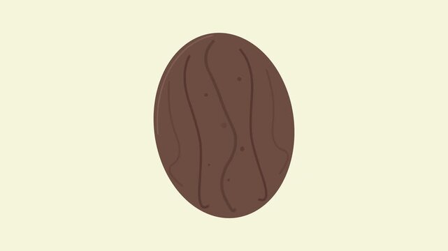 Nutmeg Seed Rotating Flat Icon Motion Graphic on Beige Background