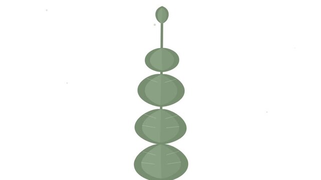 Minimalist green plant stem animation with rhythmic pulsing motion