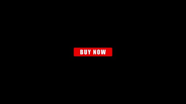 Buy now button animation displays a green cursor on red. Retail shopping promotions activate this buy now button animation. E-commerce store checkout drives the active buy now button animation.