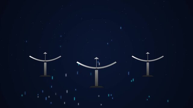 Deep Space Exploration Radio Telescope Array Receiving Cosmic Data Signals