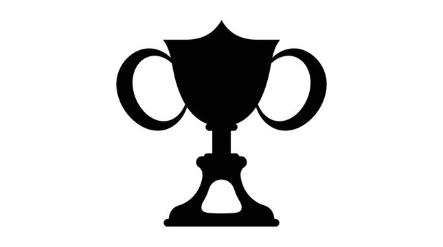 Black Trophy Cup Silhouette Vector Icon
