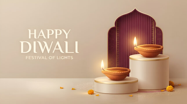 Happy Diwali - festival of lights colorful poster template design with decorative diya lamp. vector illustration. Indian festival of lights Happy Diwali, holiday Background, Diwali