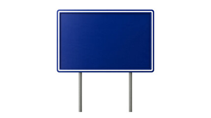 Rectangular blue road sign with white border on two metal poles © Andrei