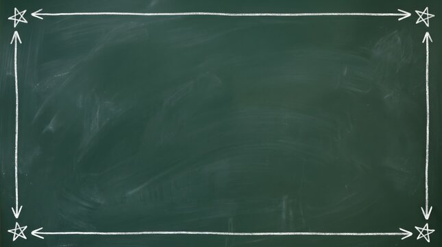 Blank chalkboard frame background with chalk drawn edges and decorative stars chalkboard background blackboard
