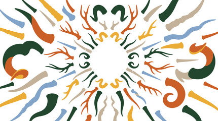 Fototapeta premium Abstract Organic Shapes Radiating Outward with Copy Space for Text Vector Illustration