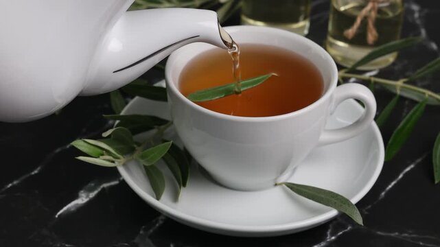 olive leaf tea cup of herbal olive leaf tea
