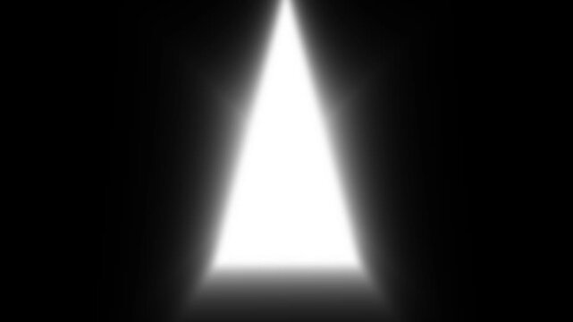 Spotlight beam animation shines downward in an empty space. Dramatic stage performance lighting fills spotlight beam. Focus illumination animates spotlight beam.
