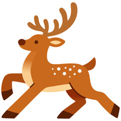 Cute Christmas reindeer running deer winter forest autumn holiday character vector illustration © Lily Angel Studio