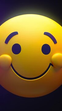 Emoji face stretching close-up from surprise into smile, supporting reaction stickers, chat messaging, social media humor, user feedback, meme response, mobile app icons, and entertainment media use.