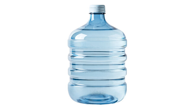 Large blue plastic water jug with white screw cap