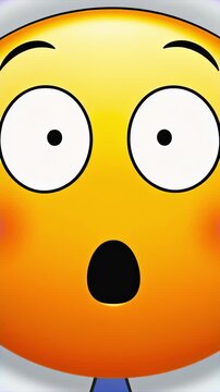Emoji face changing macro close-up from sleepy to shocked, supporting wakeup alerts, reaction stickers, chat messaging, surprise responses, mood shifts, notification graphics, entertainment app media.