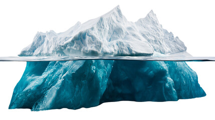 Massive iceberg with visible underwater section and jagged white snowy peaks © Natalia